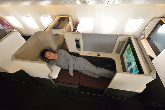 Japan Airlines flat bed