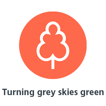 Turning grey skies green icon