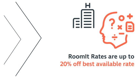 RoomIt rates are up to 20 percent off best available rate