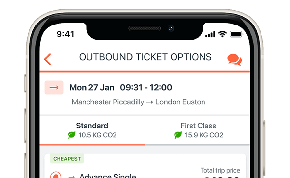 Carbon emissions rail mobile screen