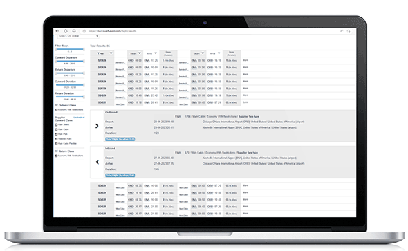 American Airlines NDC enablement screen