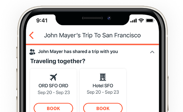 Join trip mobile screen