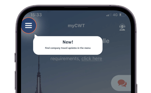 myCWT company updates - screen