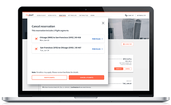 Flight cancellation – myCWT web