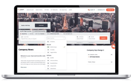 Enhanced flight booking services on myCWT